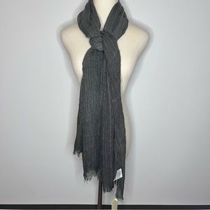 ANTHROPOLOGIE // SEE U SOON Charcoal Stripe Shimmer Scarf NWT 20175003